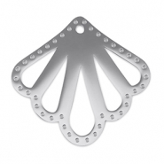 Breloques en acier Inox connecteur coquille Argenté
