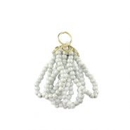 Pendentifs facettées Doré-gris glace