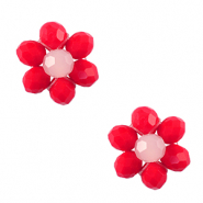 Pendentifs facettées fleur Rouge-rose