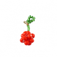 Pendentifs facettées groseille Doré-rouge vert