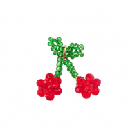Pendentifs facettées cerises Doré-rouge vert