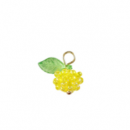 Pendentifs facettées baie Doré-vert jaune