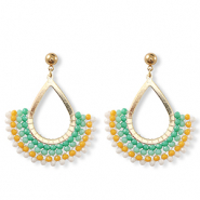 Boucles d’oreilles facettées goutte Doré-multicolore