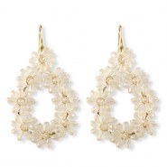 Boucles d&rsquo;oreilles facett&eacute;es goutte Dor&eacute;-transparent
