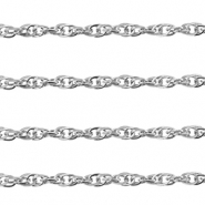 Apprêts en acier Inox chaîne maille jaseron twist Argenté