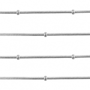 Apprêts en acier Inox chaîne maille jaseron maille serpentine avec perles Argenté