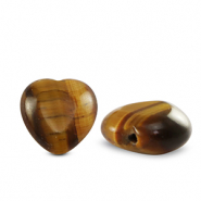 Pierres naturelles Œil de tigre coeur Marron doré