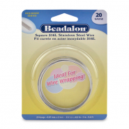 Beadalon Fil de style Allemand carré 20Gauge Argenté