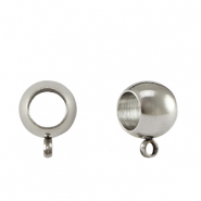 Apprêts en acier inox perle avec anneau 8x5mm Argenté