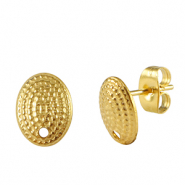 Boucles d'oreilles puces en acier Inox Doré
