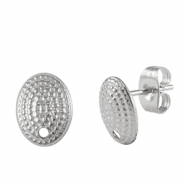 Boucles d'oreilles puces en acier Inox Argenté