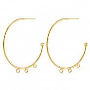 Boucles d'oreilles puces en acier Inox créoles Doré