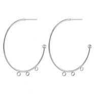 Boucles d'oreilles puces en acier Inox créoles Argenté