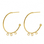 Boucles d'oreilles puces en acier Inox créoles Doré
