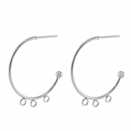 Boucles d'oreilles puces en acier Inox créoles Argenté