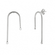 Boucles d'oreilles puces en acier Inox Argenté