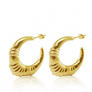Boucles d'oreilles / puces en acier Inox créoles ovale Doré