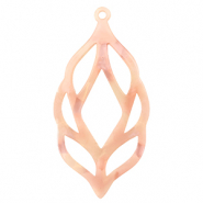 Pendentifs en résine Rose pêche opale