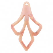 Pendentifs en résine Rose pêche opale