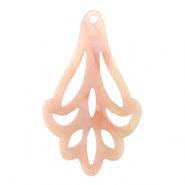 Pendentifs en résine Rose pêche opale