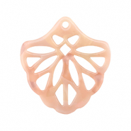 Pendentifs en résine Rose pêche opale