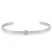 Pierre de Naissance bracelet avec serti pour flatback SS16 en acier Inox Argenté