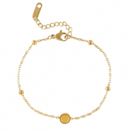 Pierre de Naissance bracelet avec serti pour flatback SS16 en acier Inox Doré