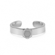 Pierre de Naissance bague avec serti pour flatback SS16 en acier Inox Argenté