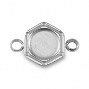Pierre de Naissance breloque avec serti pour flatback SS16 en acier Inox Argenté
