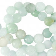 Pierres naturelles Calcédoine (Quartz) 4mm facettées Bleu turquoise