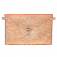 Pochette Rose pêche métallique
