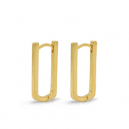 Apprêts en métal DQ boucles d'oreilles créoles ovale Doré (sans nickel)