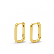 Apprêts en métal DQ boucles d'oreilles créoles ovale Doré (sans nickel)