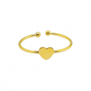 Bagues en acier Inox coeur Doré