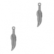 Breloques en acier Inox plume Argenté antique