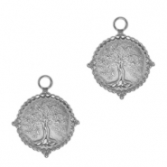Breloques en acier Inox arbre de vie Argenté antique