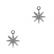 Breloques en acier Inox étoile Argenté antique