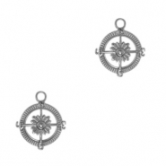 Breloques en acier Inox boussole Argenté antique