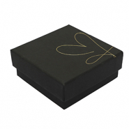 Boîte écrin à bijoux coeur Noir