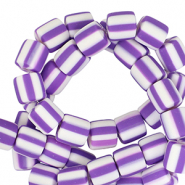 Perles en polymère 6mm Blanc-violet
