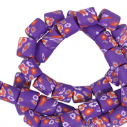 Perles en polymère 6mm fleur Violet-multicolore