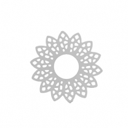 Breloques en acier Inox bohèmes fleur Argenté