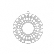 Breloques en acier Inox bohèmes 25mm Argenté