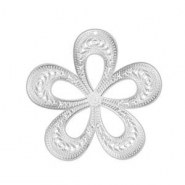 Breloques en acier Inox bohèmes fleur Argenté
