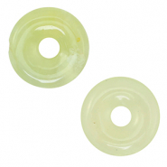 Pierres naturelles pendentifs Serpentine donut 20mm Jaune verdâtre