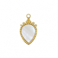 Breloques en acier Inox coquille goutte Doré-blanc (couleur naturelle)