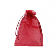 Sachet à bijoux en organza 10x12cm Rose cerise