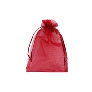 Sachet à bijoux en organza 7x9cm Rose cerise