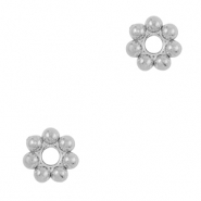 Perles en acier Inox spacer anneau Bali 5mm Argent&eacute;