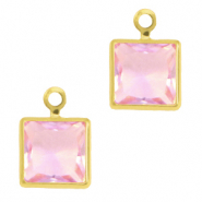 Pendentifs en verre Crystal Glass carré Rose-doré